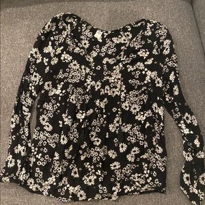 Flowy Boho Floral Blouse Top Old Navy Large
